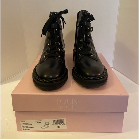 Louise et Cie Shoes - NWT Louise et Cie Lo-Sabri Black Moto Combat Boots Size 91/2 M